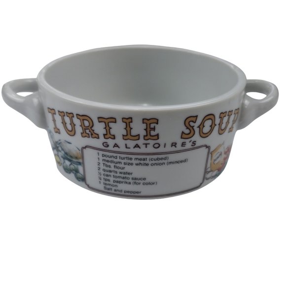 LJungberg Collection Galatoire's Turtle Soup Recipe Two Handled Gumbo Bowl 83 - Picture 1 of 8